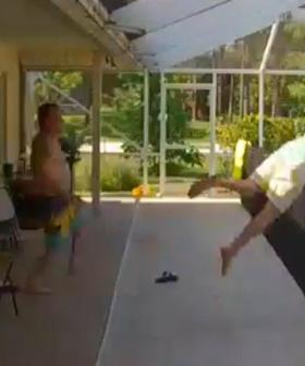 Heroic Dad Dives Over Fence to Rescue Toddler in Pool