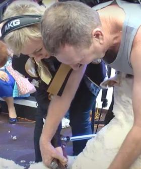 Jonesy & Amanda's Attempt At Shearing A Sheep LIVE ON AIR!